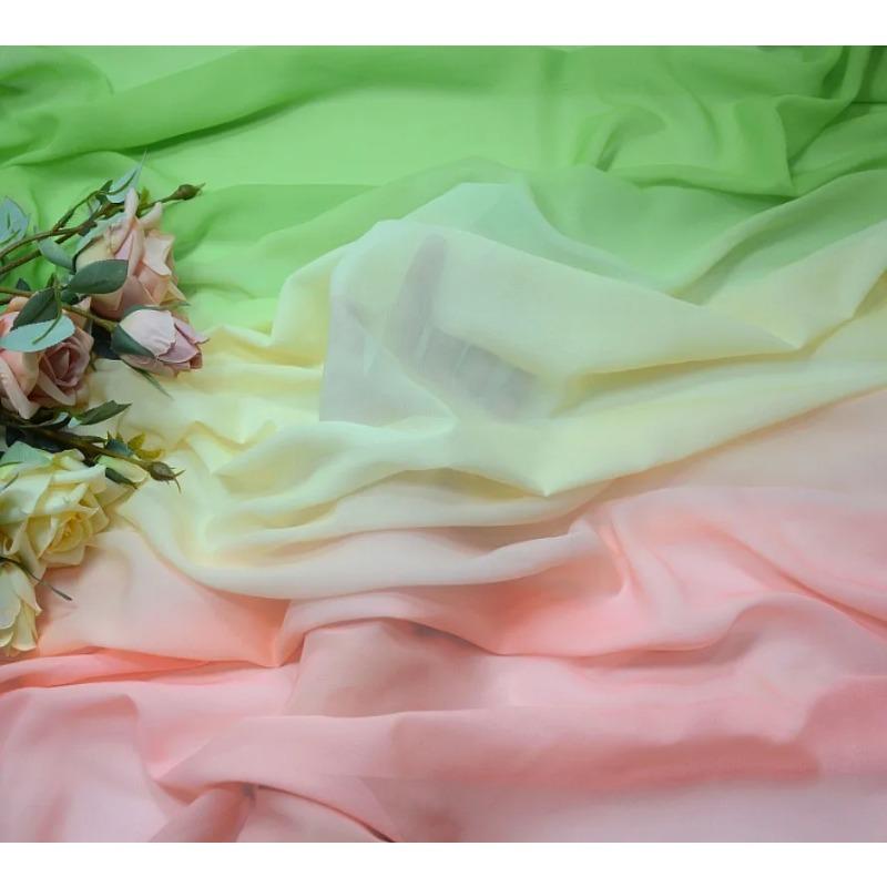 Gradient Color Organza Tulle Fabric 100D Chiffon Fabric for Diy Ancient Style Hanfu Dress Stage Dance Costume Drape Decor Craft