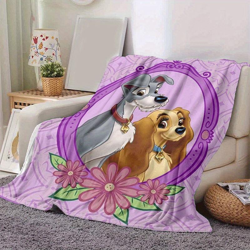 1pc Lady and The Tramp Printing Blanket - Soft, All-Season Throw for Office Blanket, Car, Travel