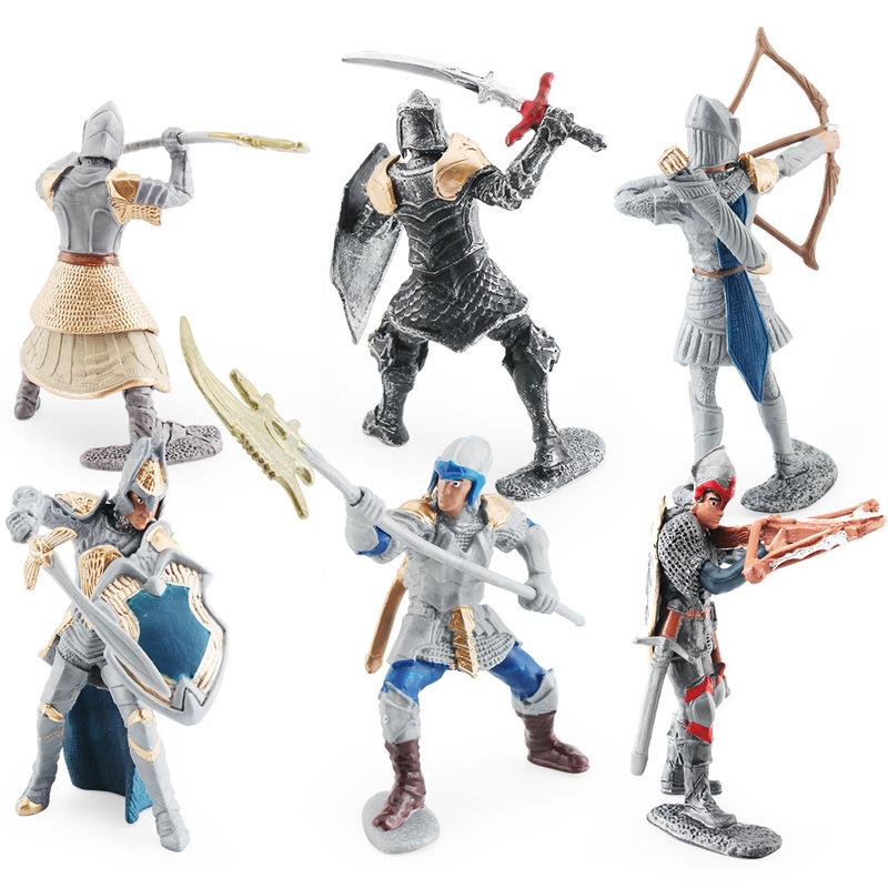 Simulation Western Mythological Knight With Weapon Model Griffin Knight Spear Knight Crossbow Dragon Knight Ornament