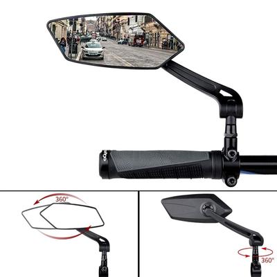 Specchietto Manubrio Bici, Specchietti Retrovisori per Bicicletta Ciclismo, Specchietto per Manubrio Bici Rotante Regolabile a 360 Gradi