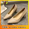 2025 Spring, Summer and Autumn Design Sense Niche with Skirt Not Tired Feet Single Shoes Small Pointed Thick Heel Temperament High Heels