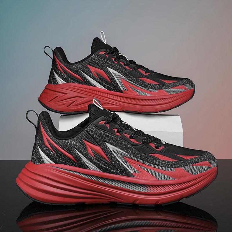 

Весенние новые нескользящие дышащие повседневные мужские кроссовки в тон, увеличивающие воздухопроницаемость, спортивные кроссовки для бега D444 39 красный