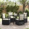 VidaXL 5-Piece Garden Dining Set Poly Rattan Black 3380982