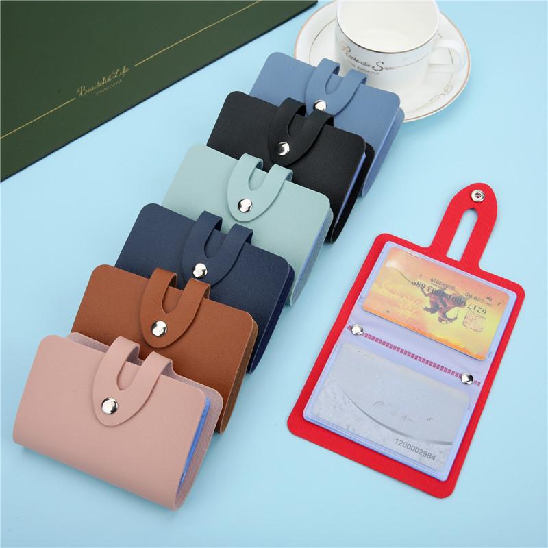 1pc Borsa porta carte d'identità aziendale Borsa in pelle di moda Studenti Lavoratore Infermiera Copertura protettiva per carta di credito 24 slot