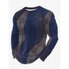 Vintage Men's Long Sleeve T-Shirt Streaks Print Top Spring Fall T-Shirt for Men 3D Striped Print Oversized Streetwear Clothing