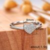 Heart-shaped full diamond simple ring, sweet and cute fashion versatile romantic ring, love ring women's jewelry
