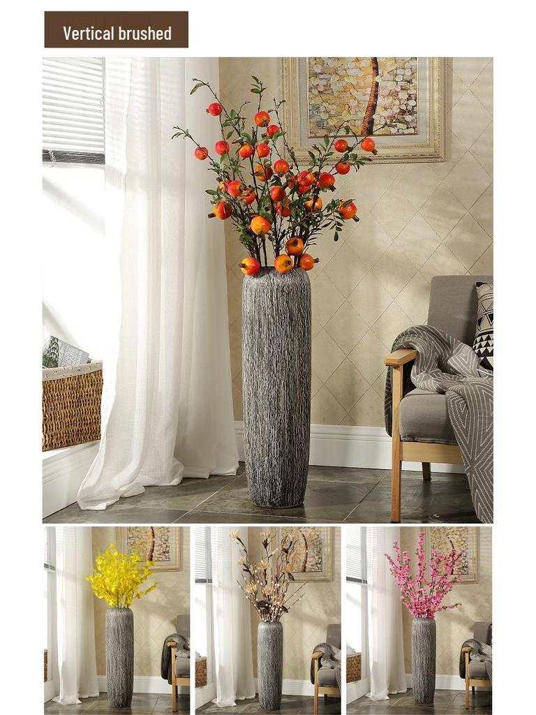 Modern American Large Ceramic Floor Vase for Dry Flowers