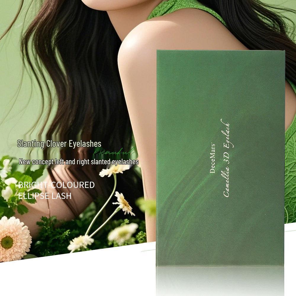 DeceMars Slanted Three-Leaf Clover Fox-Eye Eyelash Extensions - Seamless, Rootless Blooming for Salon-Quality Grafting.