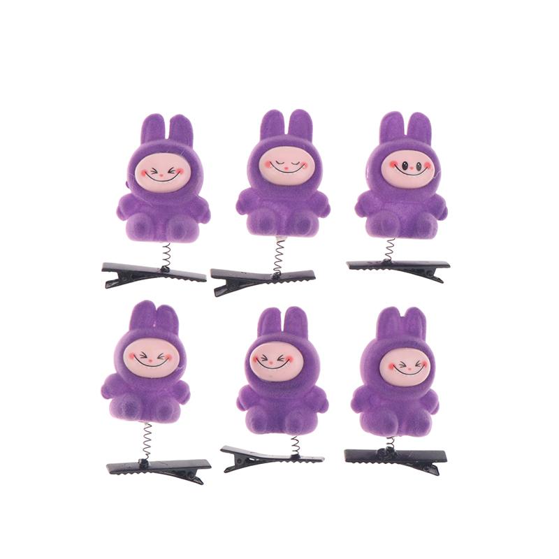 6 Stück Kawaii Labubu Frühling Haarspange 3D Cartoon Puppe Haarnadeln Entenschnabelspange Kopfschmuck Kinder Haaraccessoire Partydekorationen