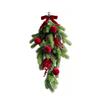Künstlicher Weihnachts-Tannennadel-Girlande mit künstlichen Kiefernzapfen und Beeren Tränenform Hängende Ranke Tannennadelzweige Simuliert