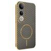 For vivo V50 Lite 4G/5G Phone Case Carbon Fiber Textured Electroplated TPU Back Cover