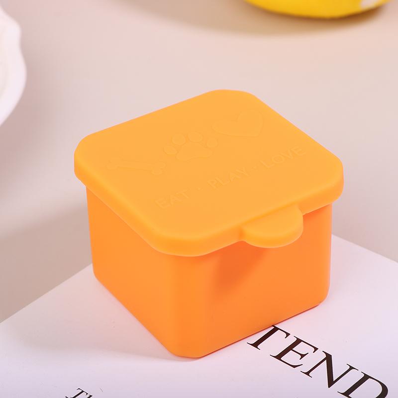 Silikon-Bento-Box, Gewürz-Organizer, Saucen-Teilerbecher mit Deckel, quadratisch, rechteckig, Gewürz-Aufbewahrungsbox, wiederverwendbare Lunchbox für Kinder