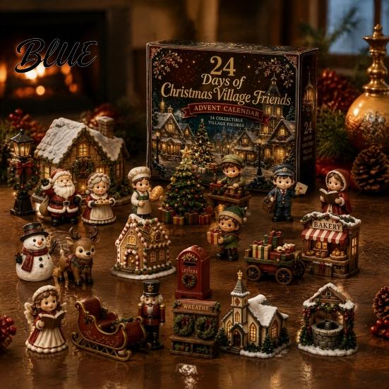 Strašidelné Party Dekorace 24denní Adventní Kalendář 2026 Mini Figurky Krávy/Koně/Psů Vánoční Odpočet Dárečky na Halloweenskou Noc Kalendář,