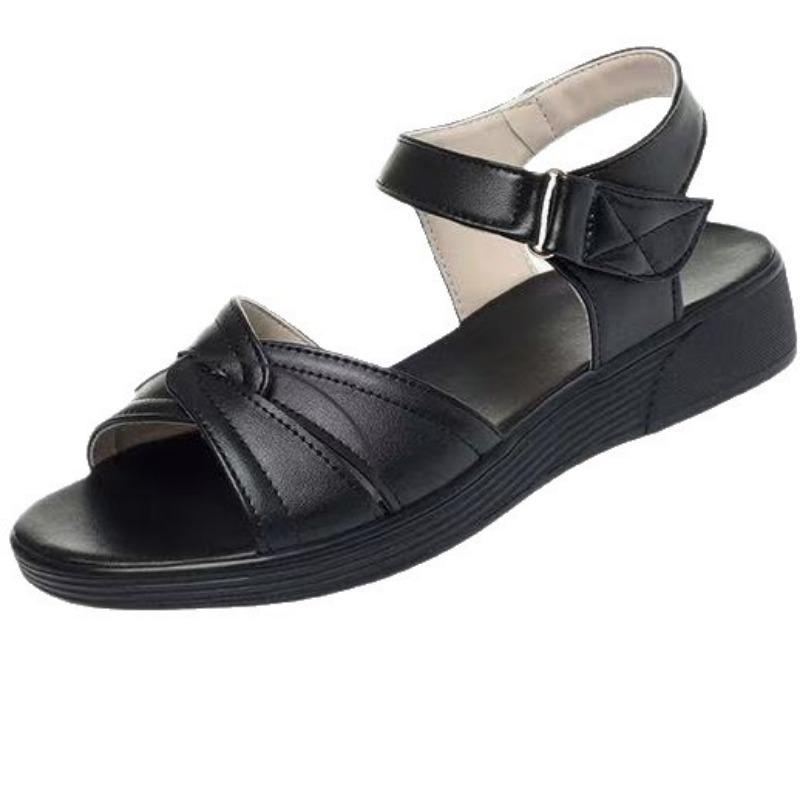 Slope heel open-toed Velcro one-button casual heightening sandals summer new platform sandals