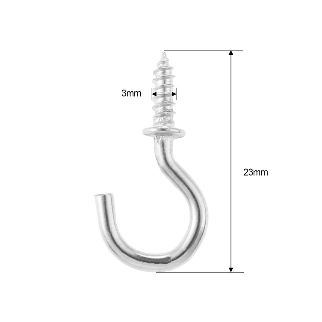 20Pcs Ceiling Cups Hook Picture Frame Lamp Light Curtain Eyebolt Screw in Spiral Hanger Self-Tapping Screw Hook 20/23/29/33/38mm