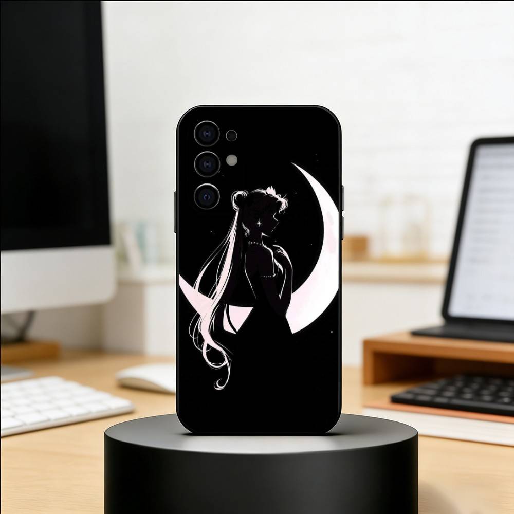 S-Sailor M-Moons Phone Case For Samsung S25,S24,S21,S22,S23,S30,Ultra,S20,Plus,Fe,Lite,Note,10,Black Cover