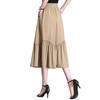 Plus Size Lightweight Pleated A-line Skirt with Elastic High Waist for Summer