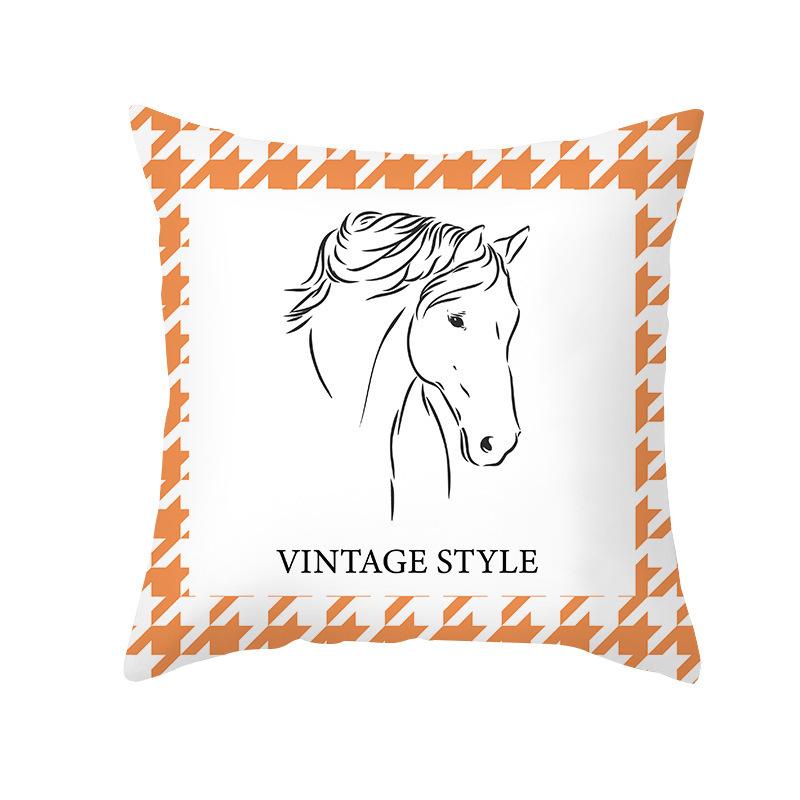 

Новый скандинавский абстрактный конь для дома, автомобиля, подушка для шеи, мультяшная наволочка с животным 45 * 45 pillowcase