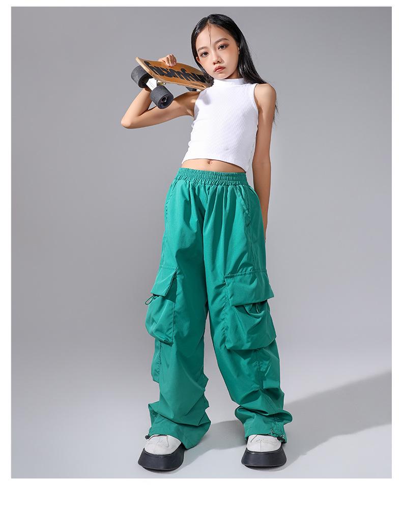 Dívčí japonský street jazzový taneční kostým – Trendy hip-hopová vystupovací souprava pro děti