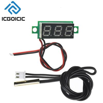 0.28" LED Digital Thermometer – DC 4-28V, Waterproof NTC Probe, ±0.1°C Accuracy, 1m Metal Sensor for Car, Fridge, Fish Tank
