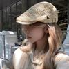 Hollow Straw Newsboy Cap Vacation Painter Beret Japanese Style Straw Beret  Travel