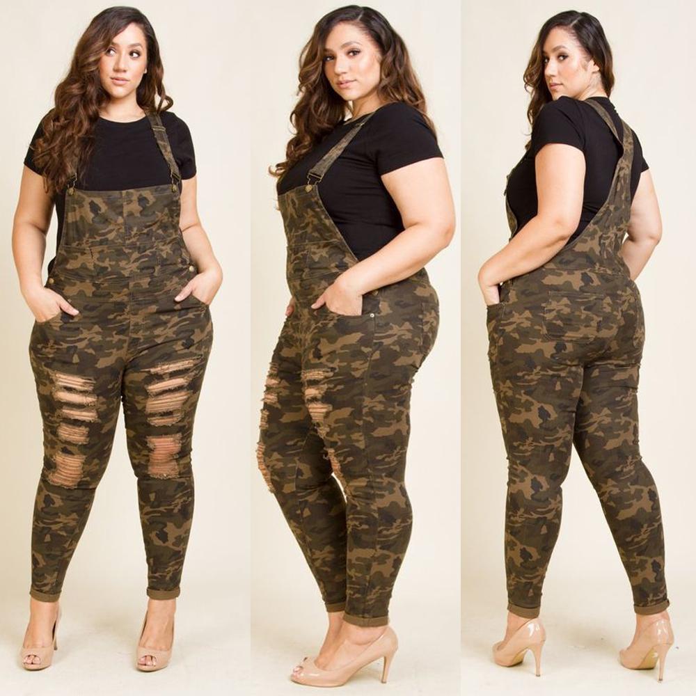 plus size camouflage romper