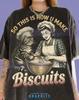 So This Is How U Make Biscuits Cat Chef Comfort Colors® Tshirt, Retro Baker Woman Vintage 90S Bootleg Baking Kitten Culinary Humor Tees,