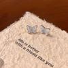 Blue Gradient Crystal Butterfly Earrings in S925 Silver