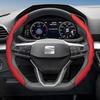 Suitable for Seat Steering Wheel Cover, Wave-Shaped Sporty Design, Breathable Leather, Segmented Anti-Slip Sweat-Absorbing Protective