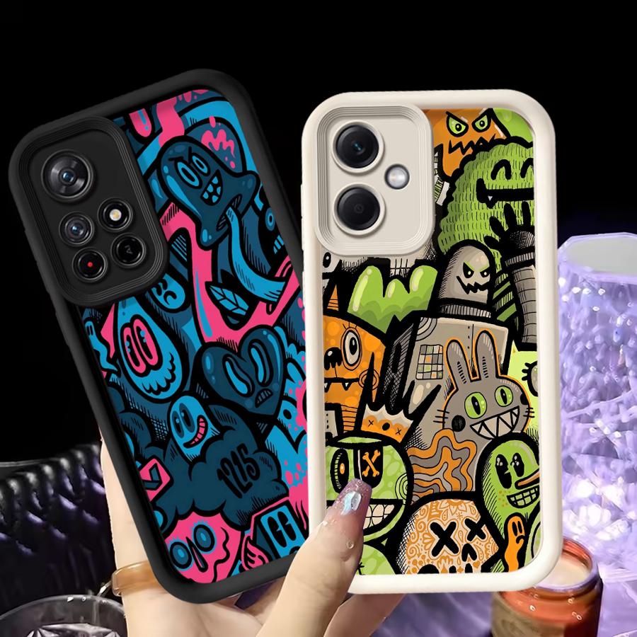 Phone Cover Case for Xiaomi Poco F8 C61 X3 NFC C51 X3 Pro C50 Green Graffiti Pattern