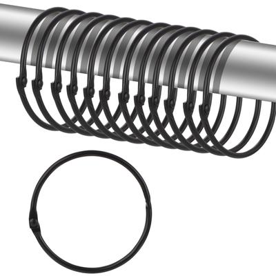 12Pcs Shower Curtain Rings Iron Shower Curtain Hooks O-Shaped Rings Hook Glide Easily On Bathroom Shower Rod