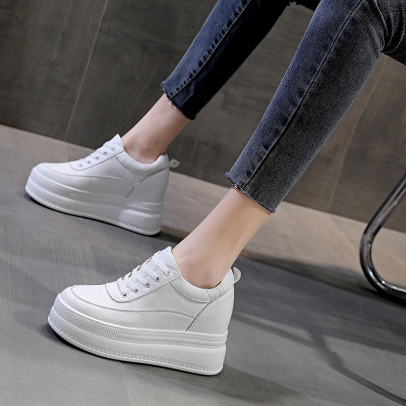 

Trendy new muffin thick-soled inner height-increasing women s shoes mesh white shoes casual sports shoes 34