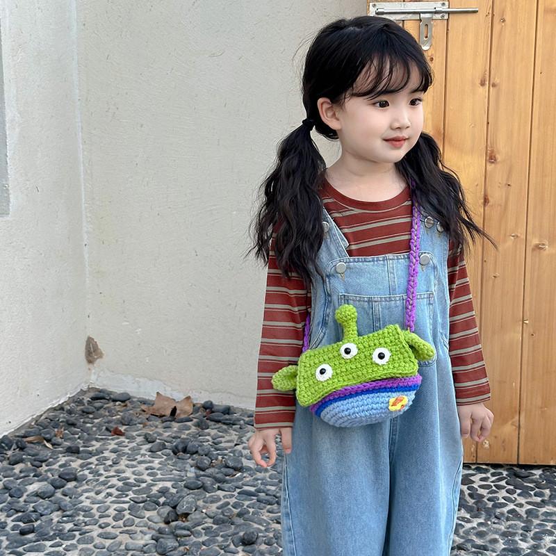Bolsa de Crochê Alienígena de Desenho Animado Fofa e Leve Feita à Mão Perfeita Para Crianças