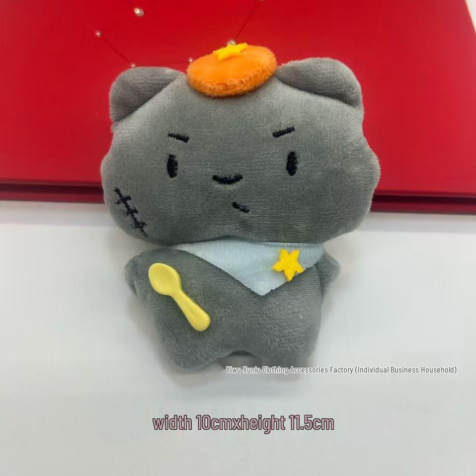 Sac Bandoulière Paresseusement Mignon Loup Gris & Chat Noir en Peluche avec Accessoire DIY & Décoration de Chaussures