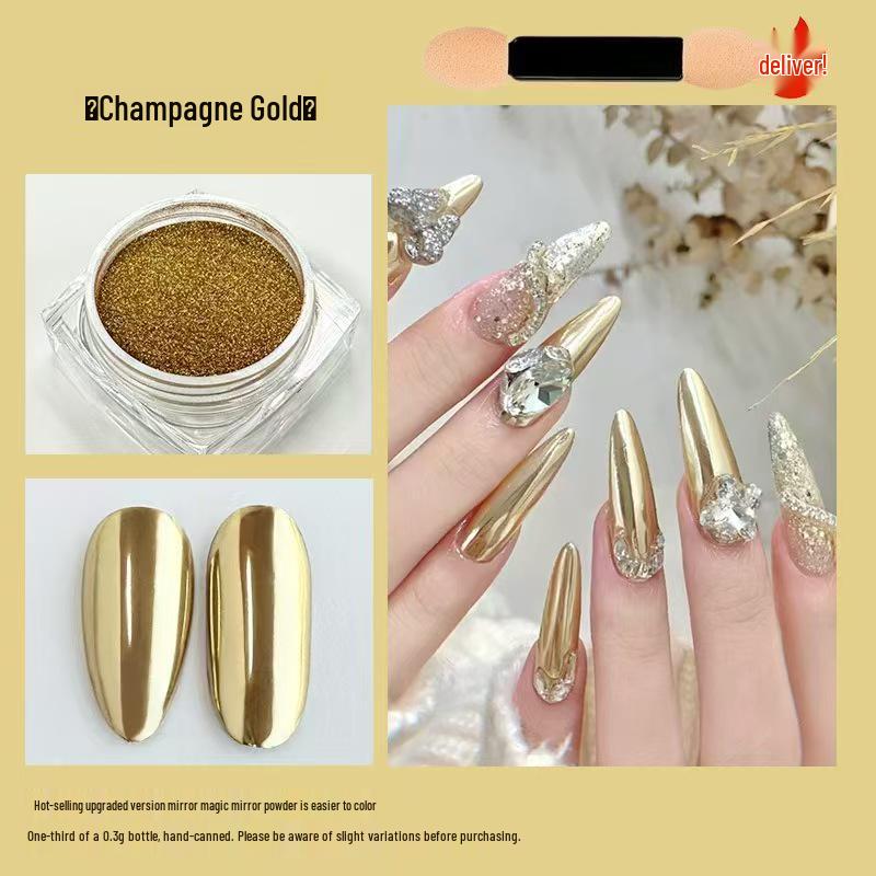 Metallic Fairy Magic Mirror Nail Art Powder - Gold & Silver Highlighter
