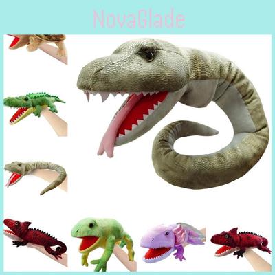 Lizard Hand Puppet Plush Toy Cartoon Animal Shape Pp Cotton Filling Brown Turtle Snake Frog Crocodile Reptile Salamander 50cm