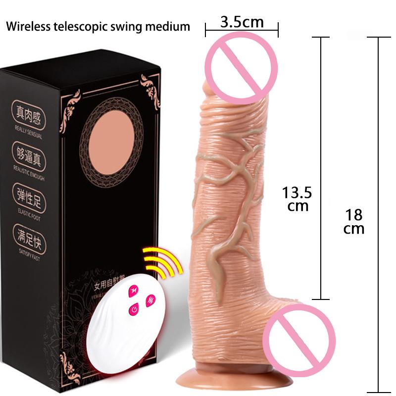 Telescopic Vibrating Dildos for Women Foreskin Testicles Dildo Anal Vaginal Stimulation Sex Toys Female Masturbation Heat Penis
