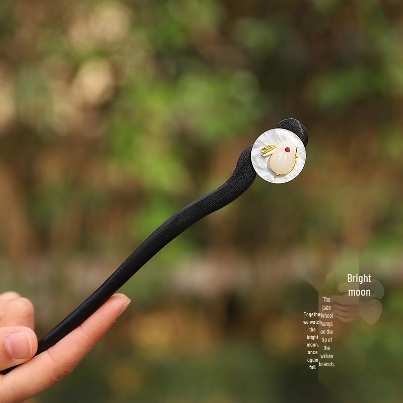 Imitation Ebony Hairpin Holder: Ancient Style Hanfu Hair Accessory, Qipao Ornament Gift for Women