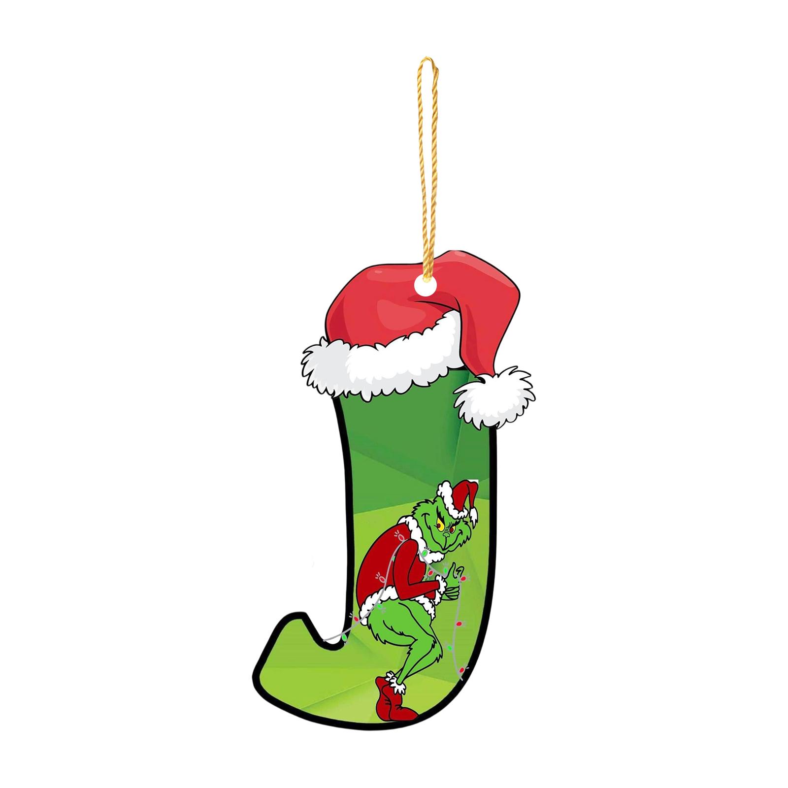 

Santa 2D Flat Acrylic Christmas Tree Hanging Decoration Sports Car Decoration Flat Decoration Pendant One Size