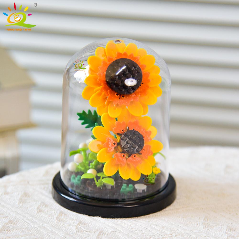 Non-Toxic Moc Eternal Bouquet Display Box Micro Building Block Flower Model Diy Home Desk Plant Decoration Brick Toy For Children