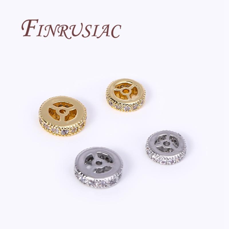18K Gold Plated Metal Beads,Spacer Beads For Bracelets,Separator For Bead,DIY Jewelry Accessories,Necklace Bead Findings