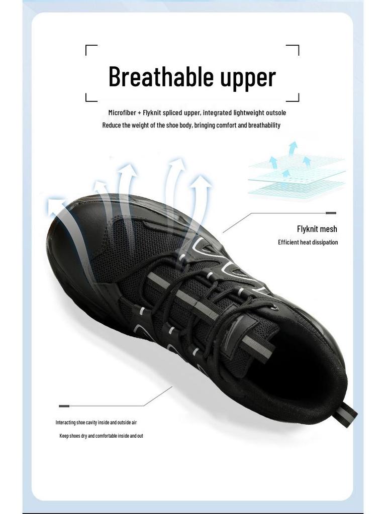 Men's Lightweight Steel Toe Safety Shoes - Anti-Fatigue, Anti-Smash, Anti-Puncture, Soft Sole, Ideal for Warehouse and Workshop Work.