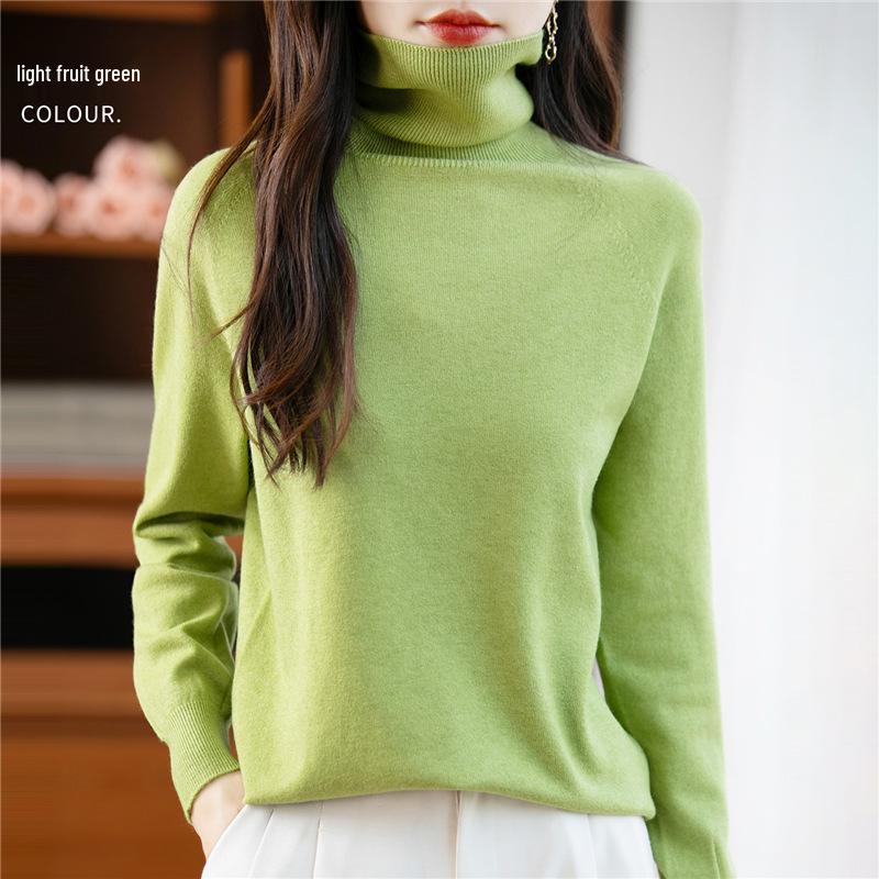 Women's Velvet Long Sleeve Knitwear: Versatile Plus Size High Neck Lapel Sweater for Autumn & Winter