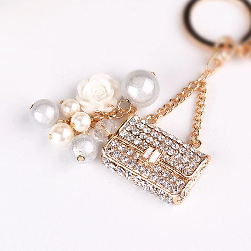 Crystal Trendy Gold 15cm Zinc Zinc Alloy Key Chains Purse Handbag Jewelry