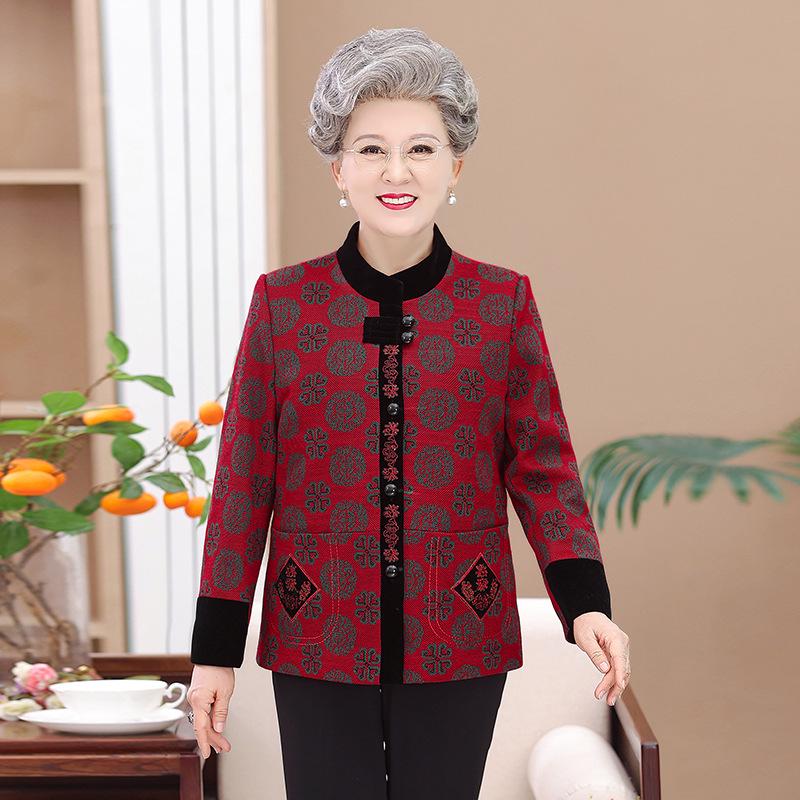 Omas Tang-Anzug: Warme Baumwoll-Oberbekleidung für Frauen mittleren Alters & ältere Frauen - Frühjahrs-, Herbst- & Winterstyles