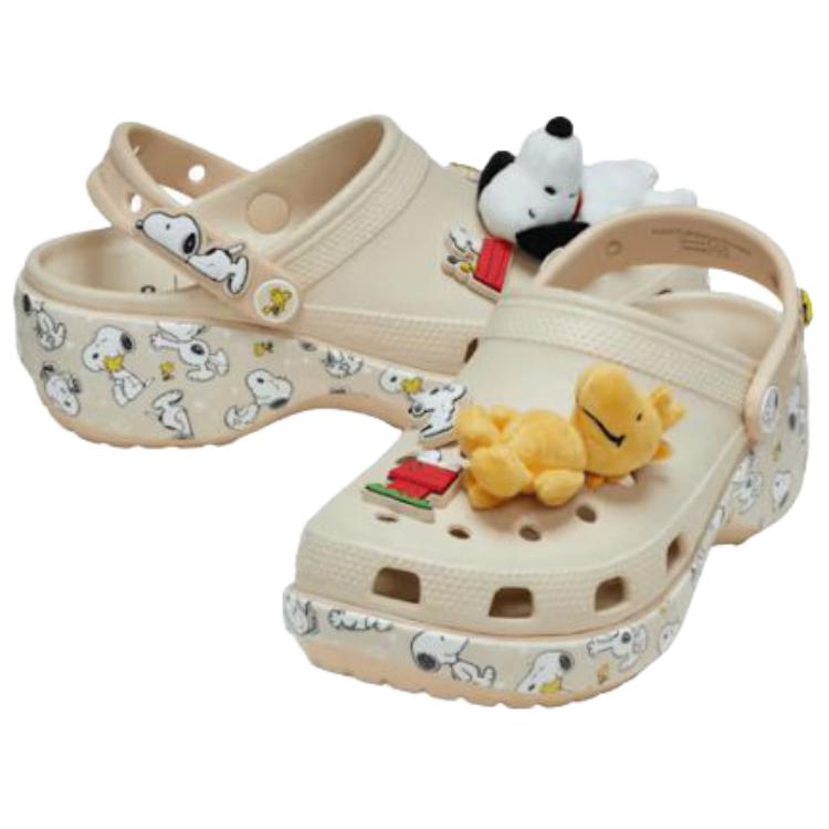 Crocs Peanuts X  Classic Platform Clog Casual Clogs Women Clogs Beige 212118-90H