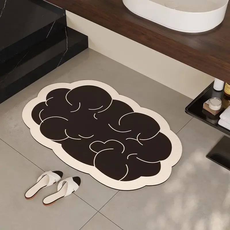 Saugfähige Matte aus Kieselgur in Sonderform, einfaches Badezimmer, Badezimmer, rutschfeste Fußmatte, Haushaltstoilette, Türvorleger