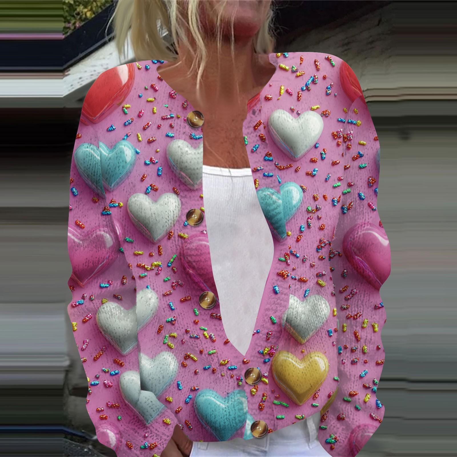 

Женская повседневная мода с принтом, длинный рукав, кардиган, куртка на пуговицах XXXL