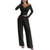 Women's Sexy Slim Fit Two-Piece Set Long Sleeve with Pants
