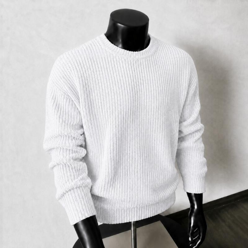 Maglione da uomo vintage casual a vestibilità larga con scollo rotondo in maglia